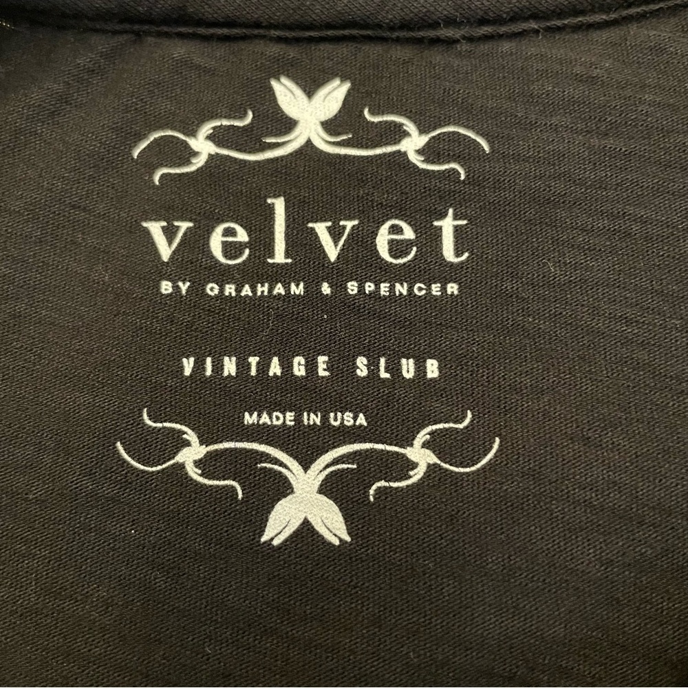 Velvet by Graham and Spencer Vintage Slub Black Wrap Dress. Size S - Picture 5 of 9